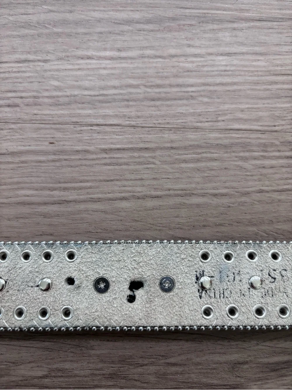 Black Studded Western Belt with Crystal-Embellished Buckle